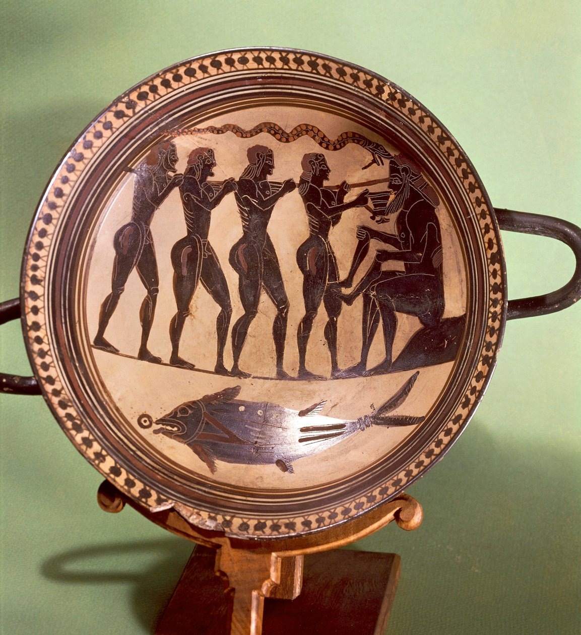 Kielich przedstawiający Ulissesa oślepiającego Polifema, czarnofigurowa ceramika, Grecja, cywilizacja grecka, VI wiek p.n.e. autorstwa Greek