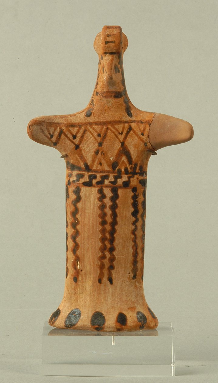 Figurka stojącej kobiety, warsztat beocki, okres archaiczny (malowana glina) autorstwa Greek