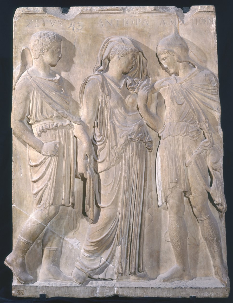 Orfeusz, Eurydyka i Hermes (marmur) autorstwa Greek