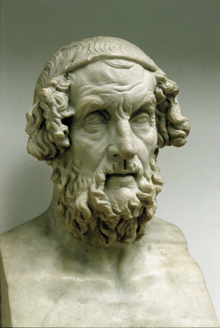 Popiersie portretowe Homera (marmur) autorstwa Greek