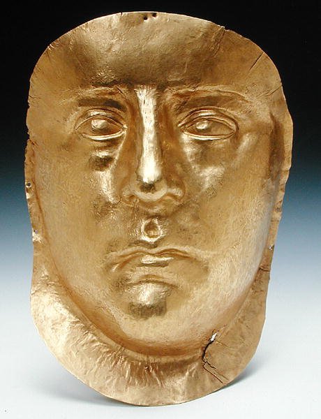 Maska Rhescuporis III (210-228 ne) Król Bosforu (złoto) autorstwa Greek Greek