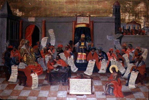 Chrystus głosi lekarzom autorstwa Greek School