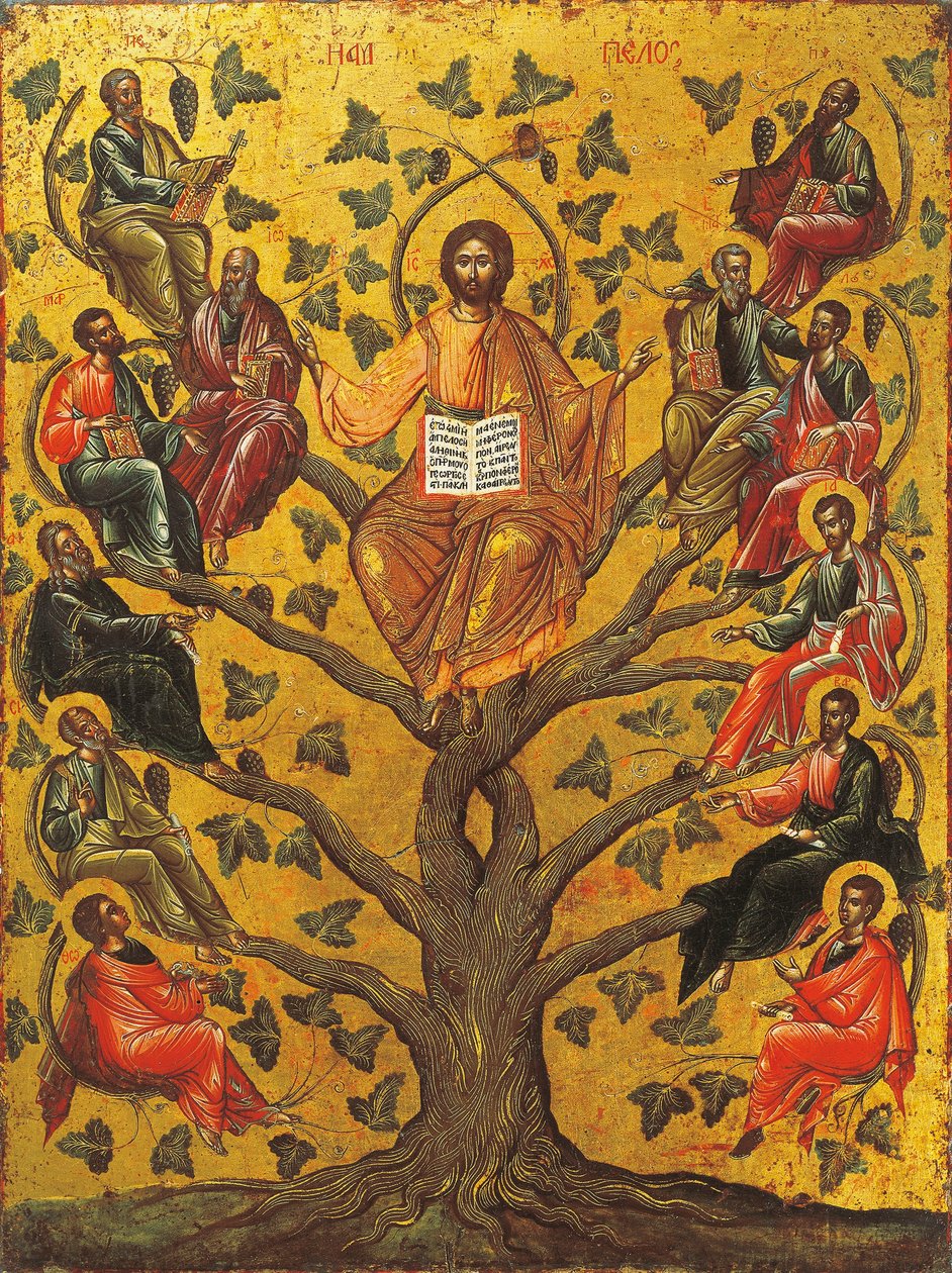 Ikona Chrystusa Prawdziwej Winorośli autorstwa Greek School