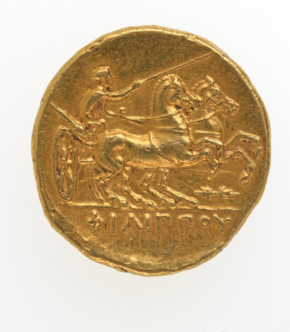 Rewers stanu Filipa II Macedońskiego, 359-336 pne (złoto) autorstwa Greek School