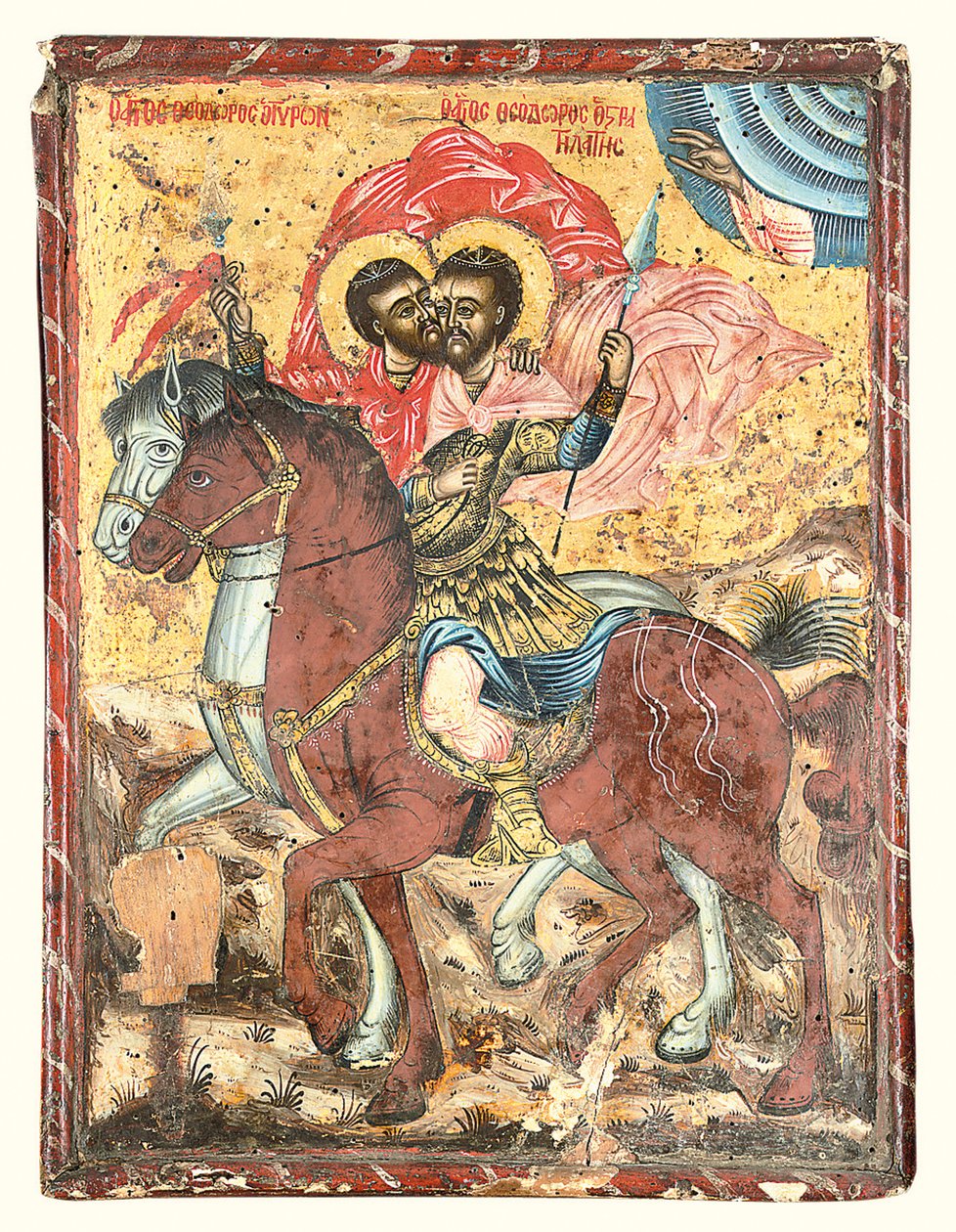Święci Theodore Tyron i Theodore Stratelates autorstwa Greek School