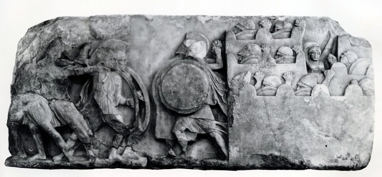 Fragment fryzu pomnika Nereidy w Ksanthus, około IV wieku p.n.e. (relief) autorstwa Greek School
