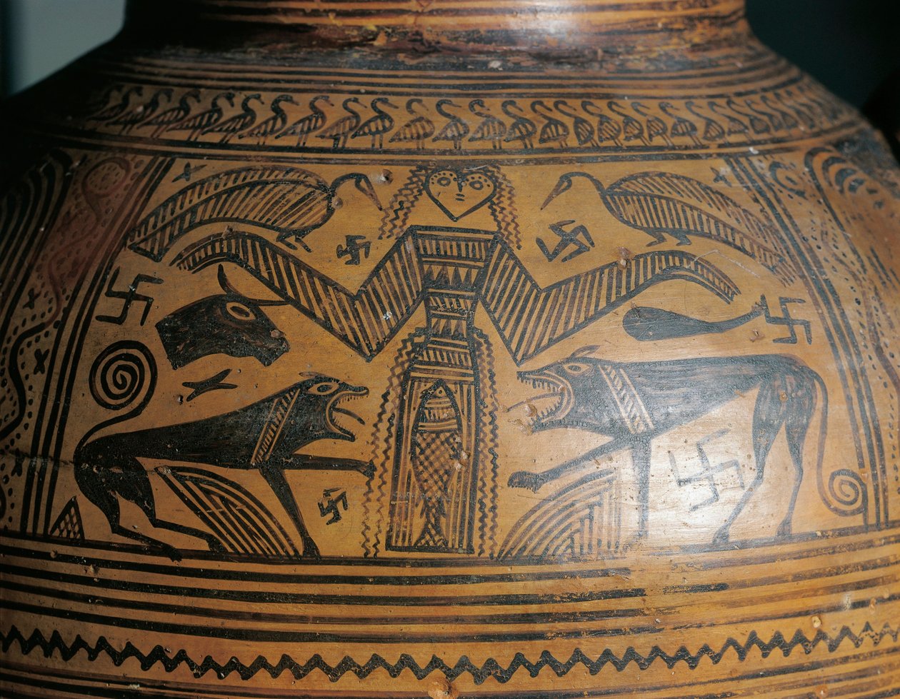 Cywilizacja grecka, amfora beocka, z Teb, detal autorstwa Greek School