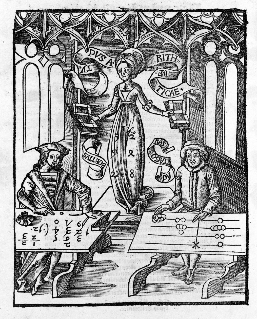 Sztuki wyzwolone: ​​Arytmetyka - w „” Filozoficznej Stokrotce” Gregora Reischa (1467-1525). Bela autorstwa Gregor Reisch