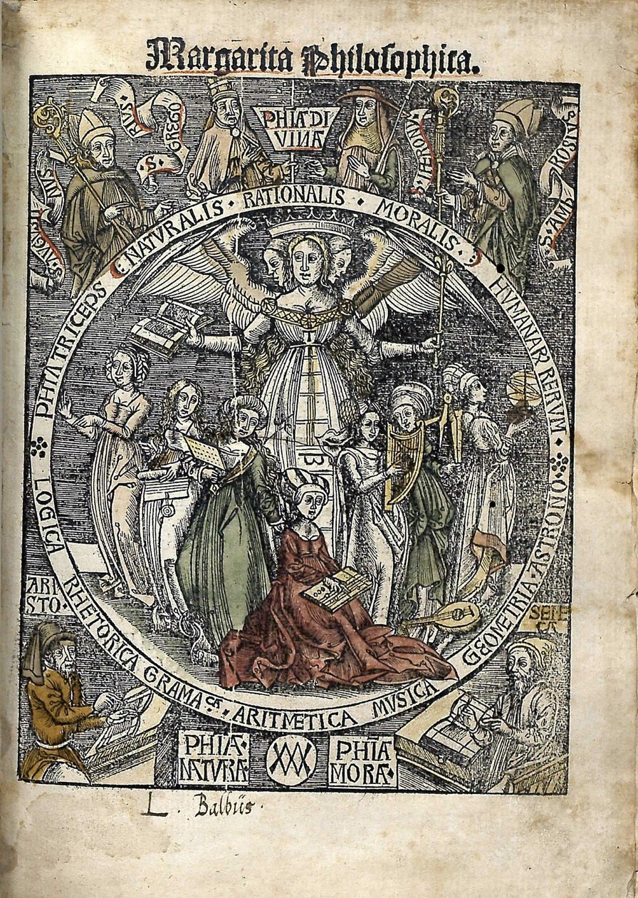 Margarita filozoficzna Strona tytułowa, 1504 autorstwa Gregor Reisch