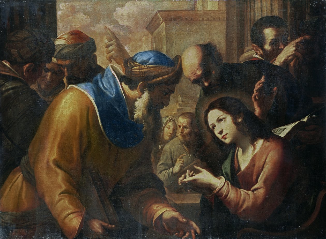 Chrystus spiera się z lekarzami, ok. 1660 r. autorstwa Gregorio Preti