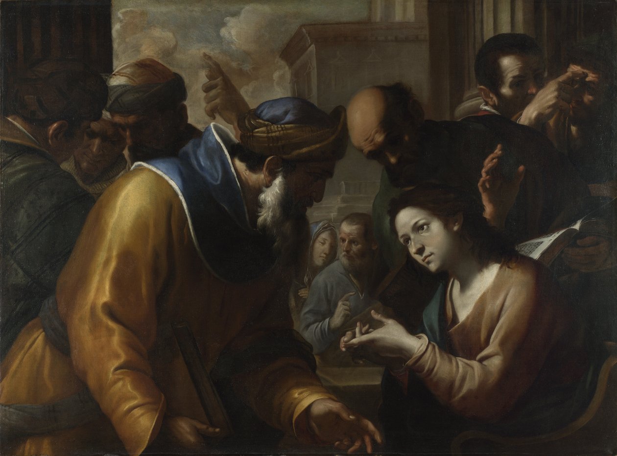 Chrystus spiera się z lekarzami, 1660s autorstwa Gregorio Preti