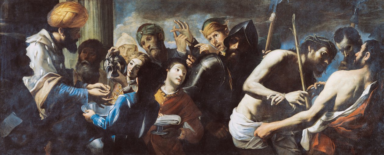 Piłat umywa ręce Chrystus przed Piłatem , ok. 1930 . 1640. autorstwa Gregorio Preti