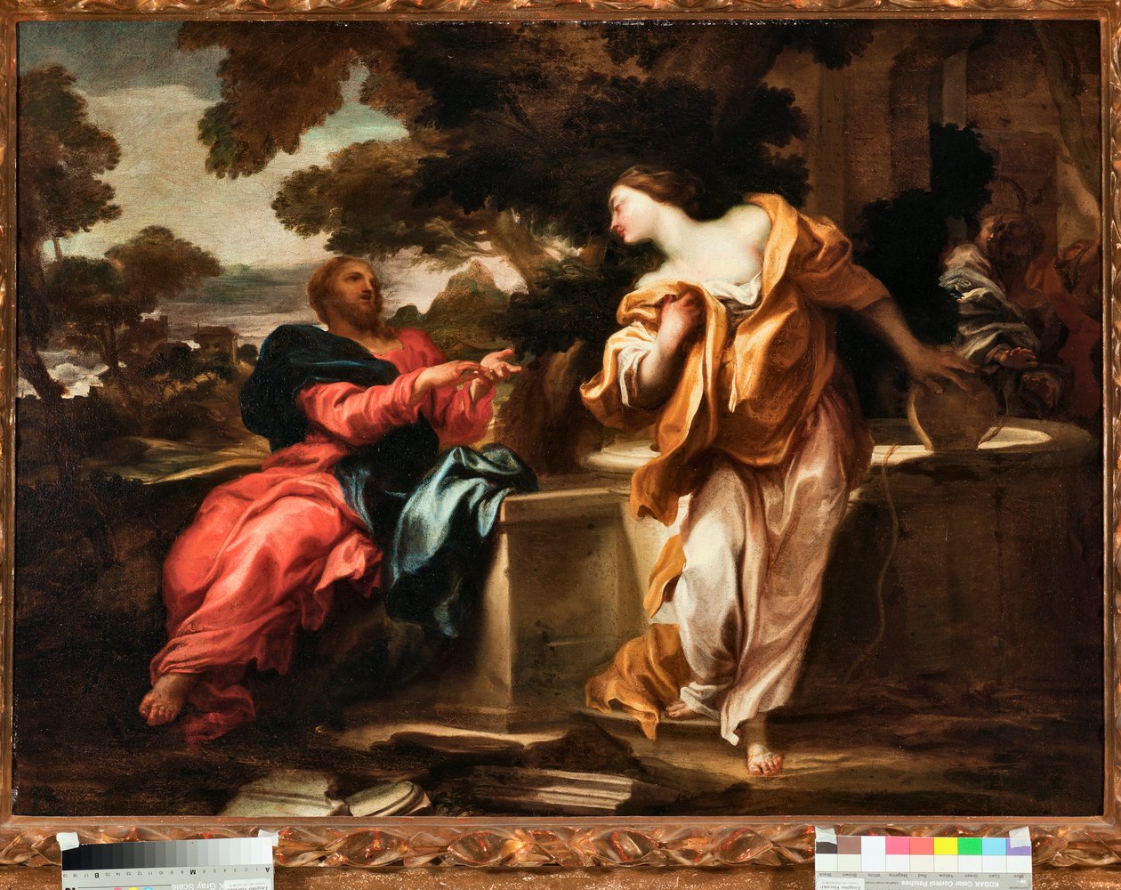 Chrystus i Samarytanka przy studni Jakuba Obraz Gregorio de Ferrari (1647-1726), Genes, Musei di Strada Nuova (inv n PR 375) autorstwa Gregorio De Ferrari