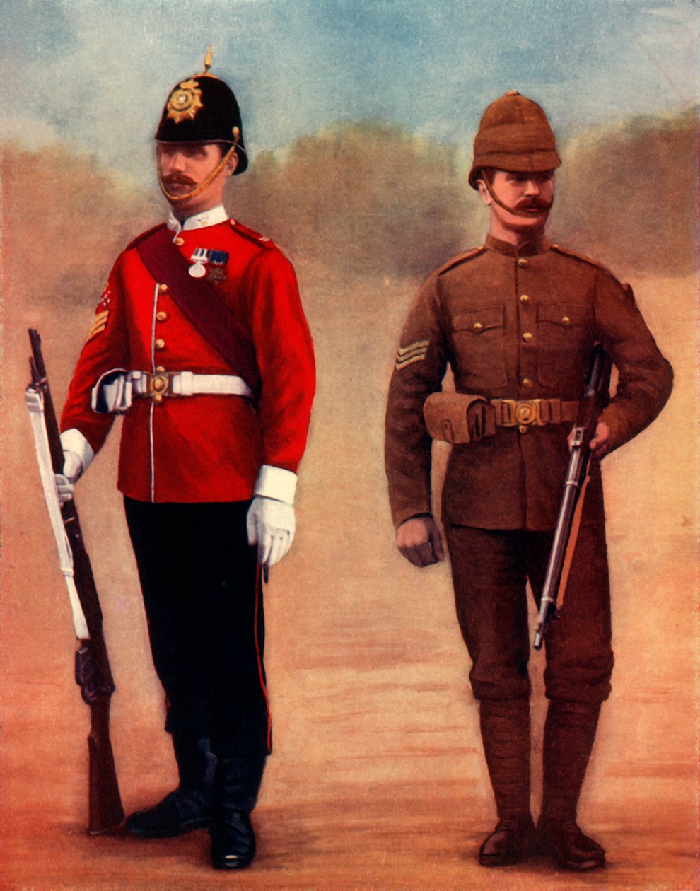 „Sierżant pułku West Yorkshire i sierżant pułku Yorkshire”, 1900. autorstwa Gregory and Co