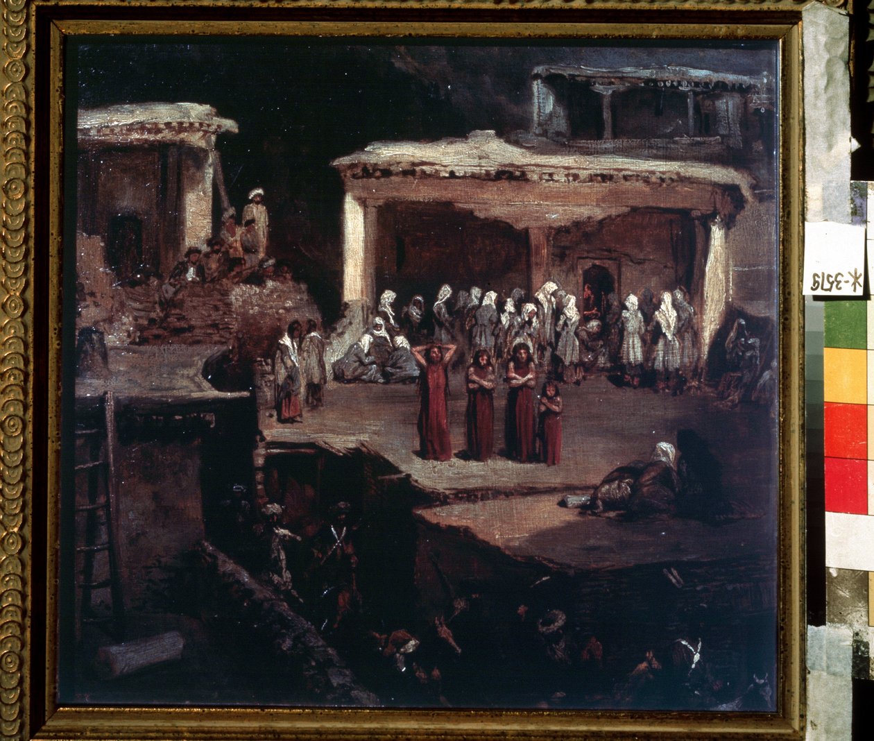 Ceremonia pogrzebowa w Dagestanie. Praca Grigori Grigorievich Gagarin (1810-1893), olej na tekturze, XIX-wieczna sztuka rosyjska. autorstwa Grigori Grigorevich Gagarin