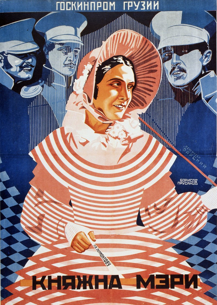 Plakat filmowy Księżniczka Maria wg M. Lermontowa, 1927 autorstwa Grigori Ilyich Borisov