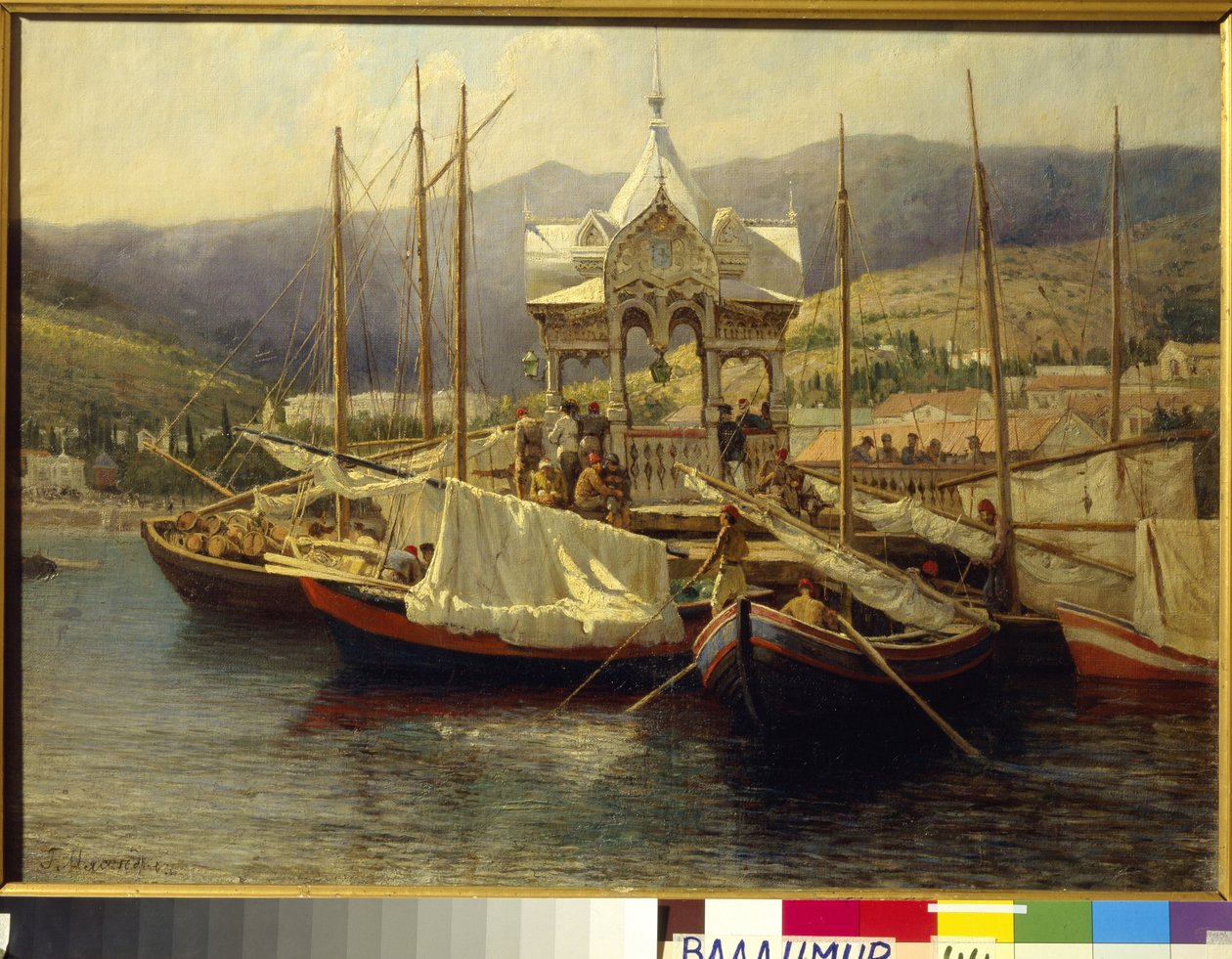 Le Port de Jałta (Ukraina) - Painture de Grigori (Grigory, Grigory) Grigorievich Myasoedov (Myasoedov) (1834-1911), huile sur toile autorstwa Grigoriy Myasoyedov