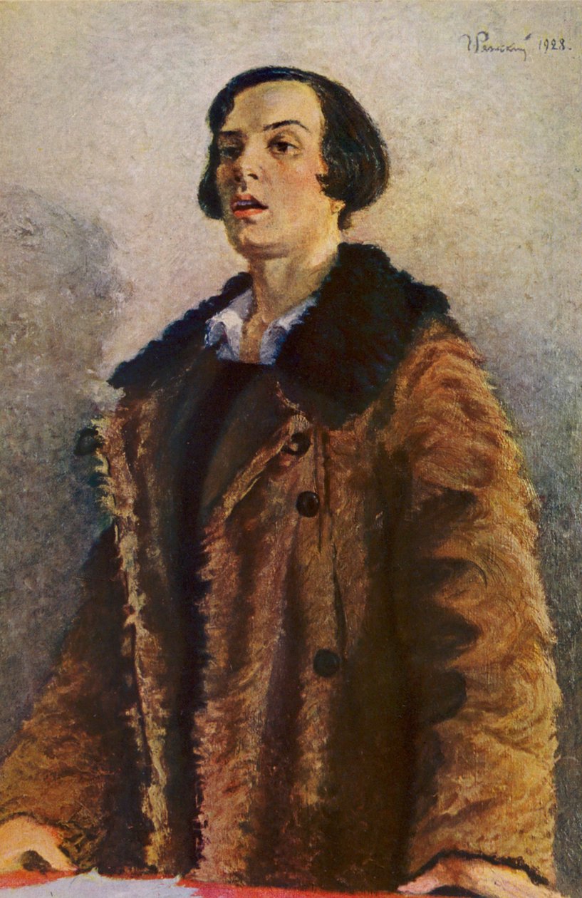 Przewodnicząca (kolorowa litografia) autorstwa Grigory Grigorievich Ryazhsky