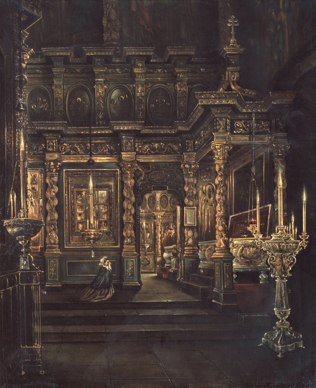 W katedrze Wniebowzięcia Najświętszej Maryi Panny w Rostowie, 1862 autorstwa Grigory Vasilievich Yurov