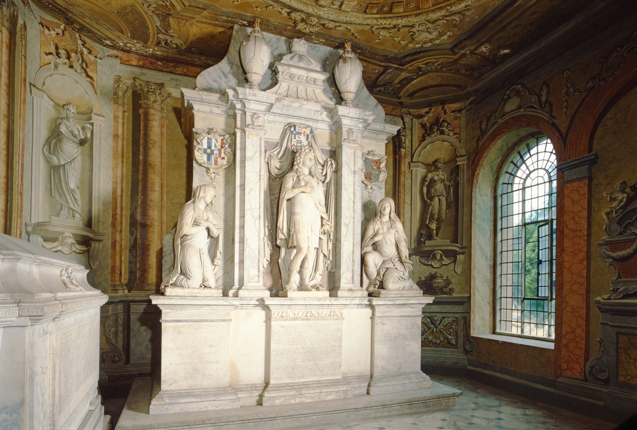 Pomnik w Mauzoleum Chandos (marmur) autorstwa Grinling Gibbons