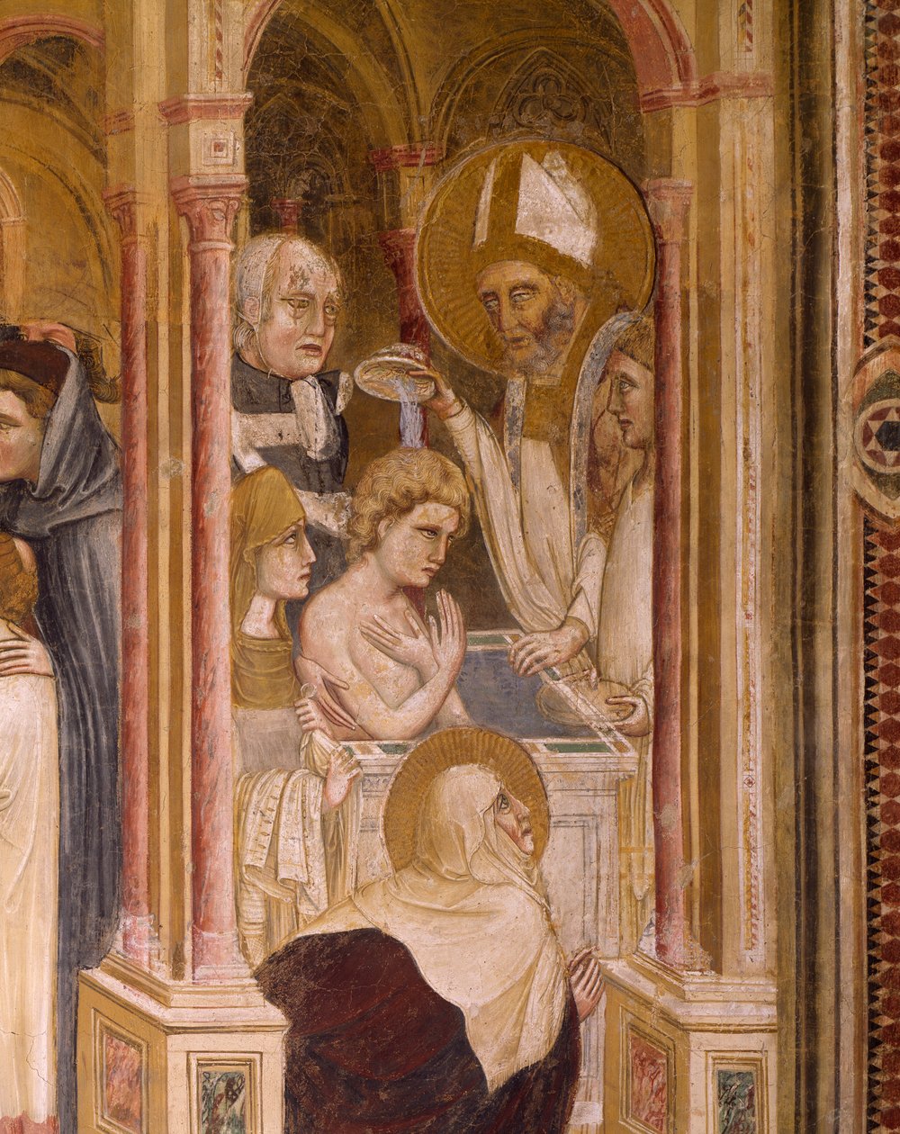 Chrzest św. Augustyna, Guariento, fresk autorstwa Guariento di Arpo