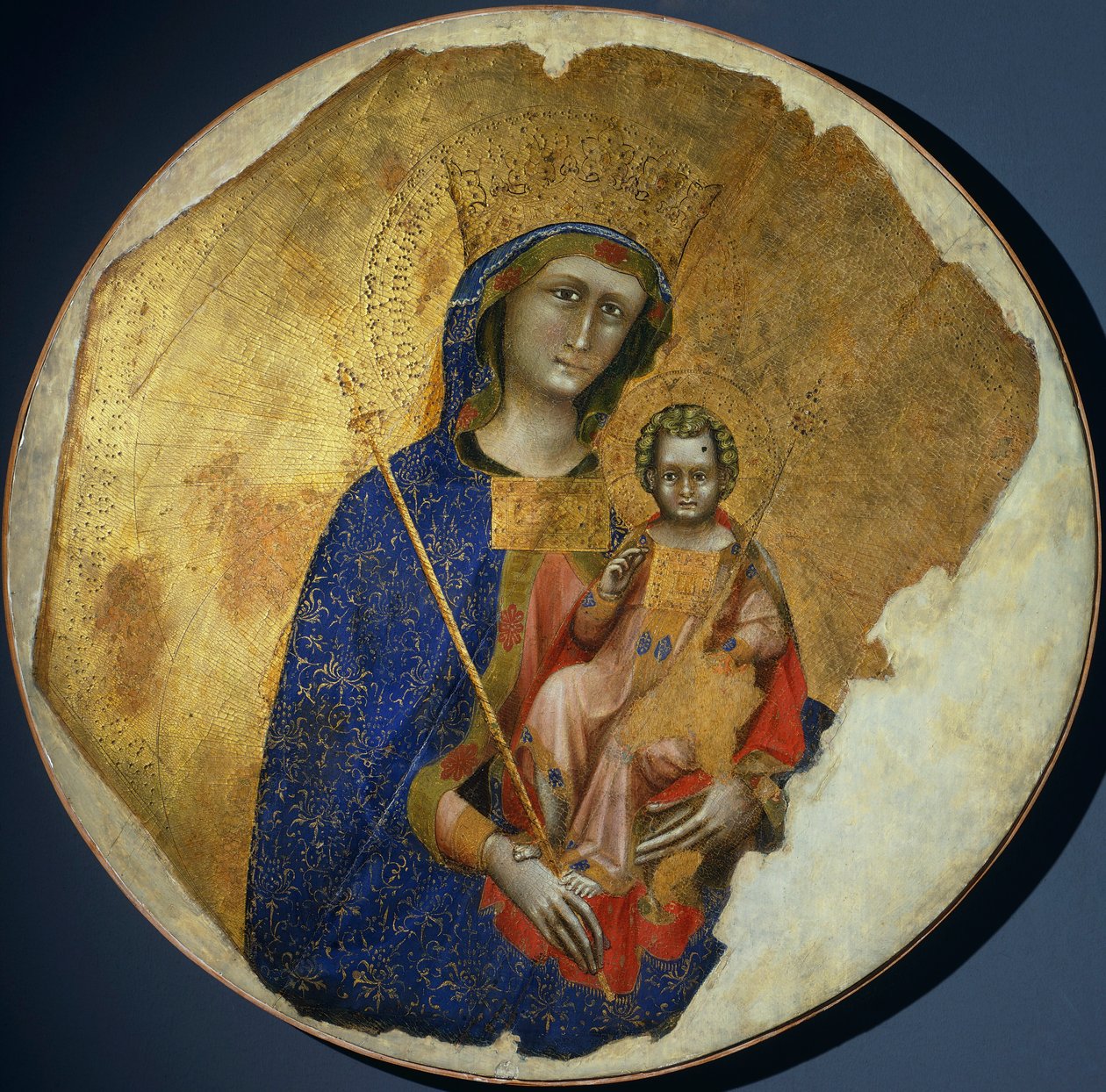 Madonna z Dzieciątkiem, autorstwa Ridolfo Guariento lub Guariento di Arpo (czynny od 1338 do 1370). autorstwa Guariento di Arpo
