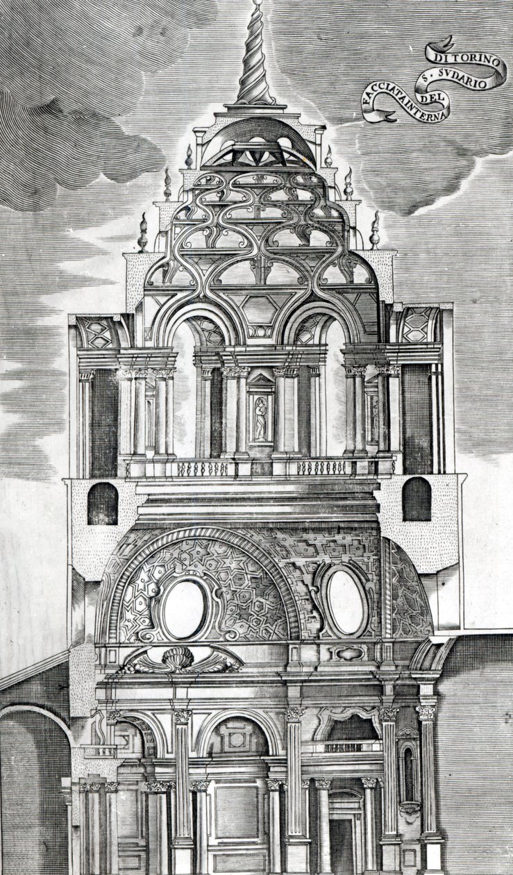 Ilustracja architektoniczna, z „Architettura Civile”, 1737 autorstwa Guarino Guarini