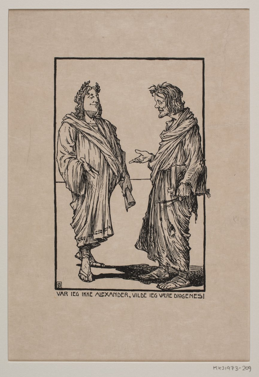 Aleksander i Diogenes autorstwa Gudmund Hentze