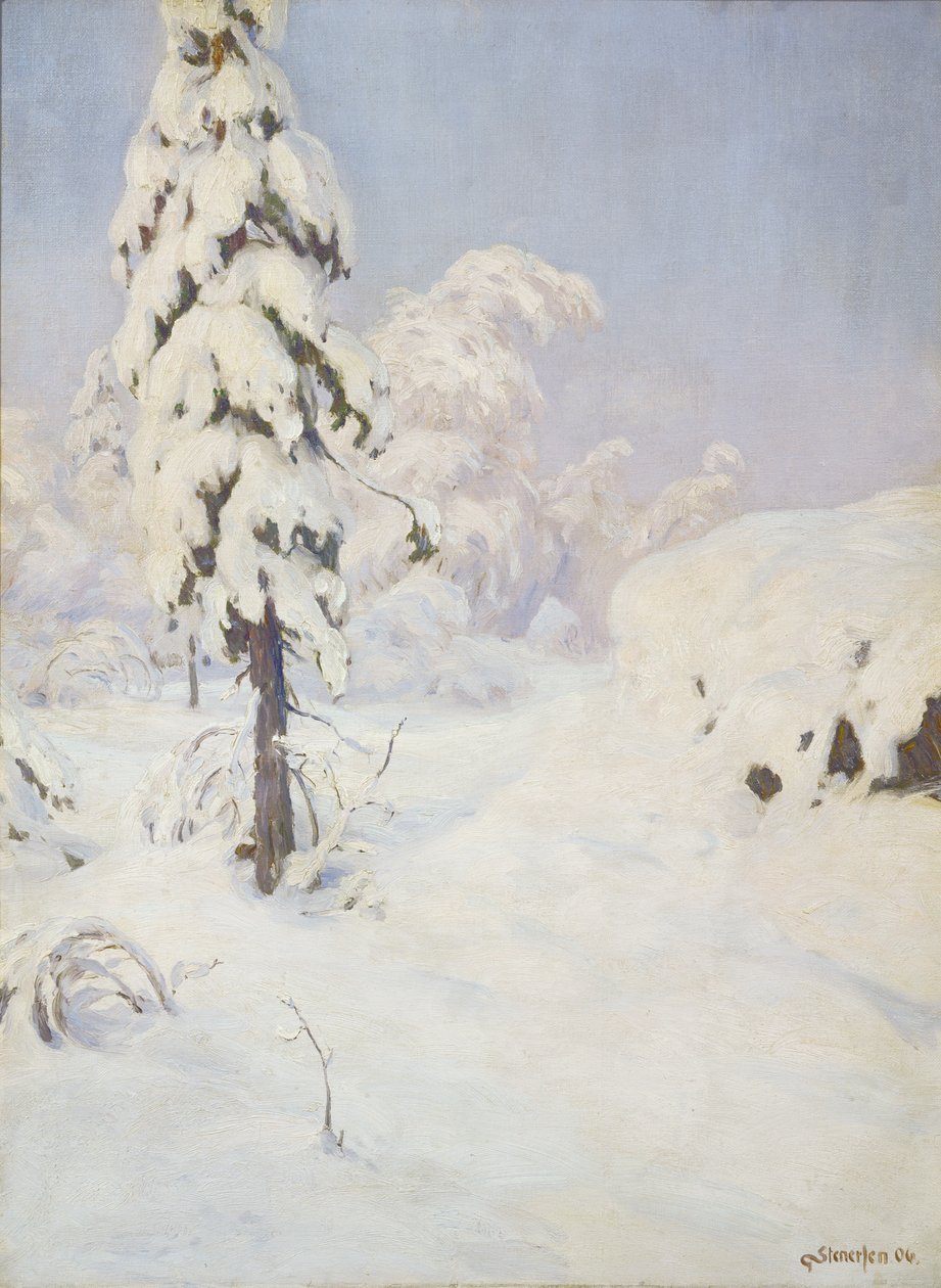 Zima w lesie autorstwa Gudmund Stenersen