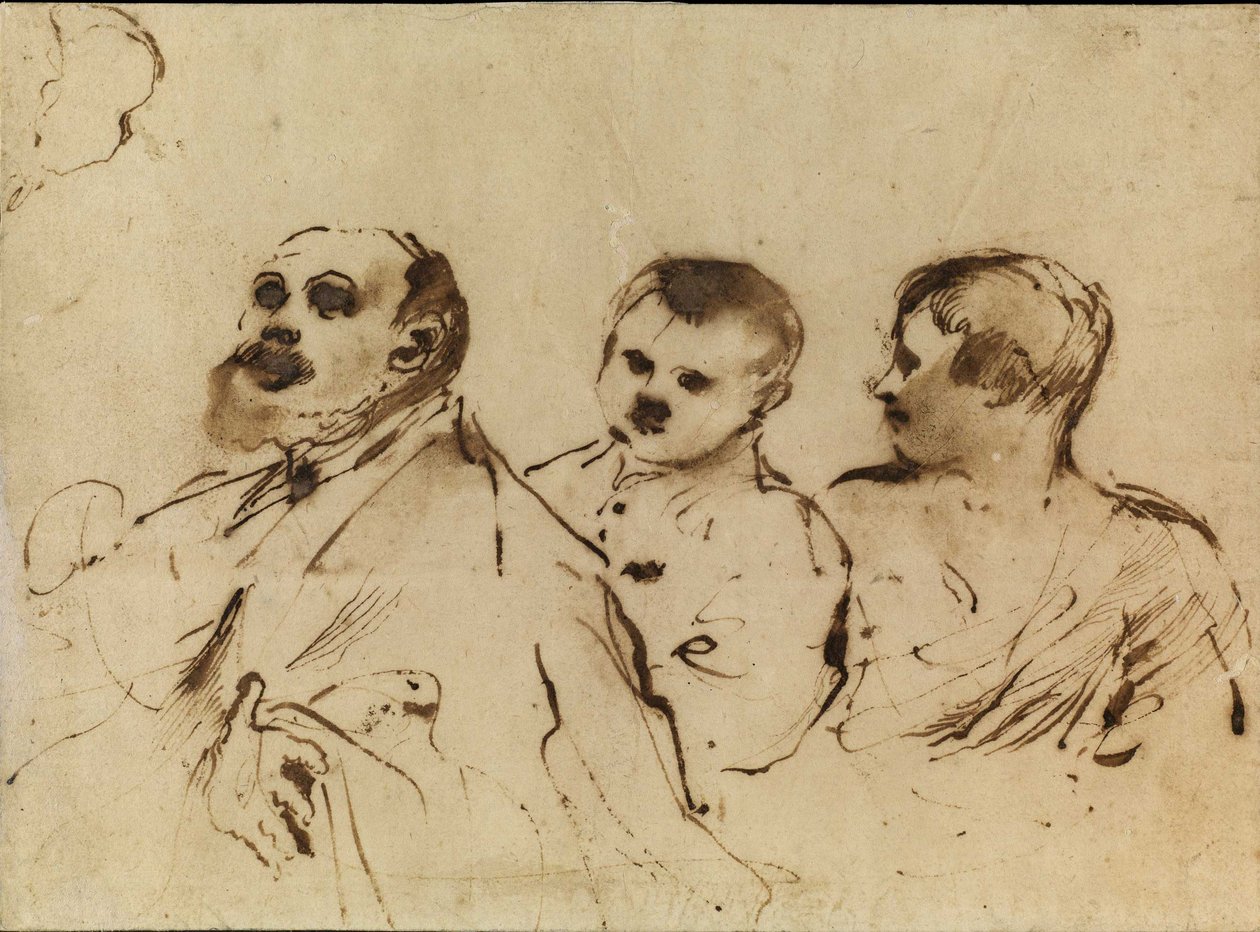 Biskup z dwójką dzieci autorstwa Guercino