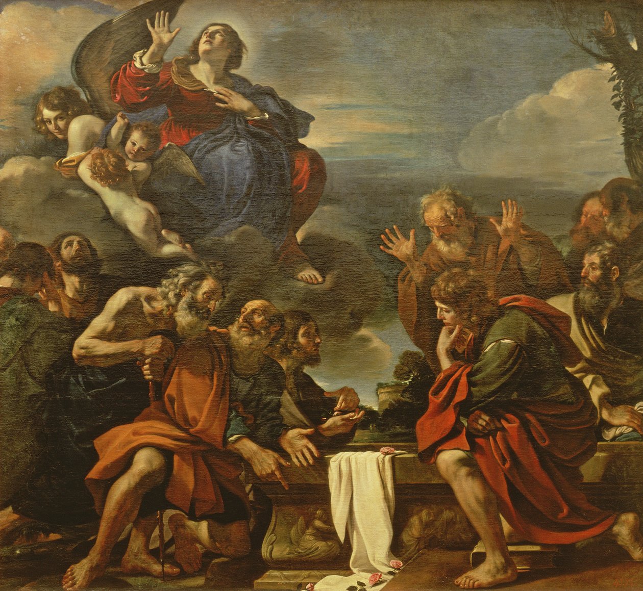 Wniebowzięcie Najświętszej Marii Panny, 1623 autorstwa Giovanni Francesco Barbieri