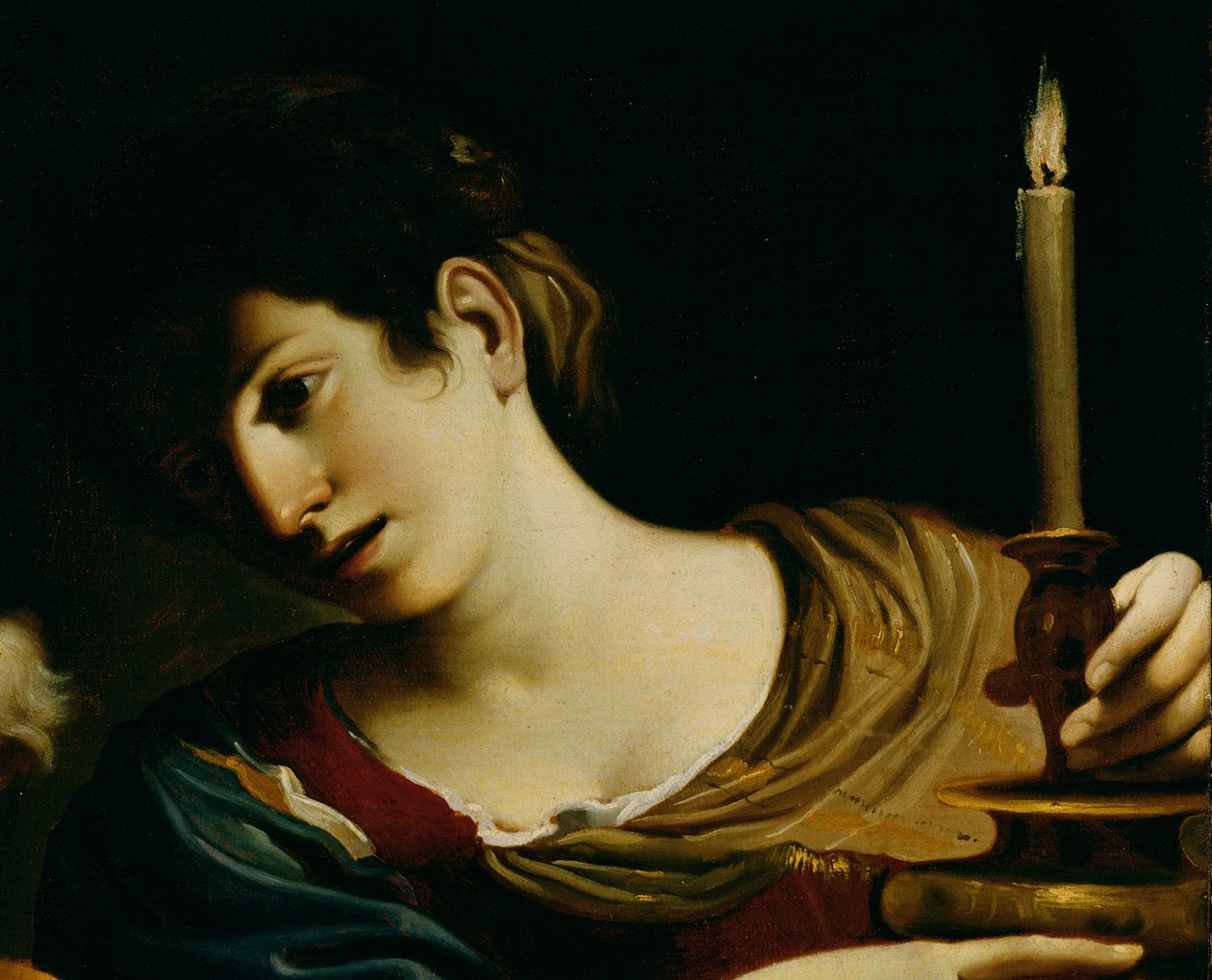 Odmowa św. Piotra (detal z 178311) autorstwa Giovanni Francesco Barbieri