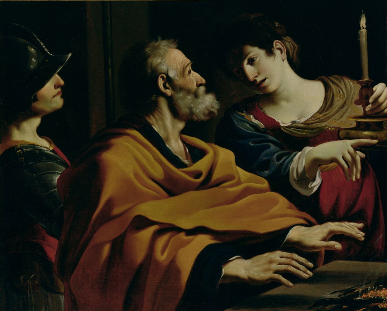 Odmowa św. Piotra autorstwa Giovanni Francesco Barbieri