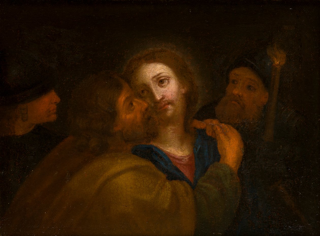 Zdrada Chrystusa, ok. 1610-66 (olej na płótnie) autorstwa Guercino
