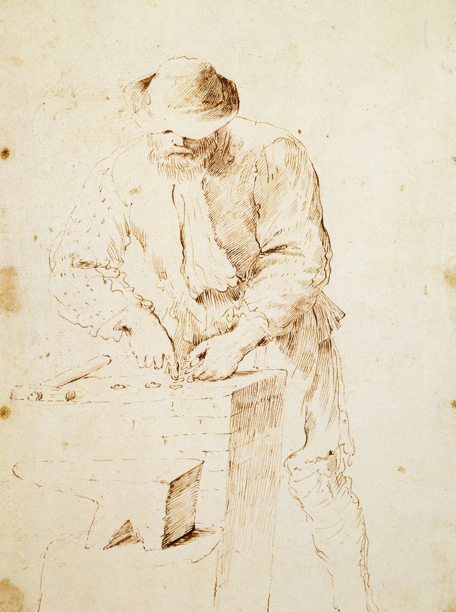 mincerz monet, Giovanni Francesco Barbieri, znany jako Guercino (1591-1666), rysunek, Włochy autorstwa Guercino