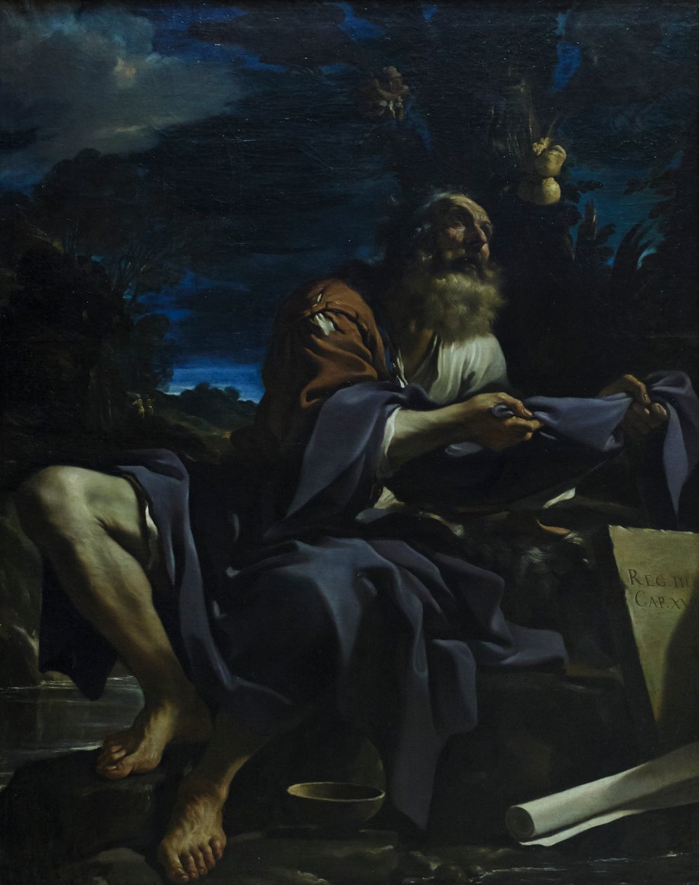 Eliasz karmiony przez kruki autorstwa Guercino (1591 1666)
