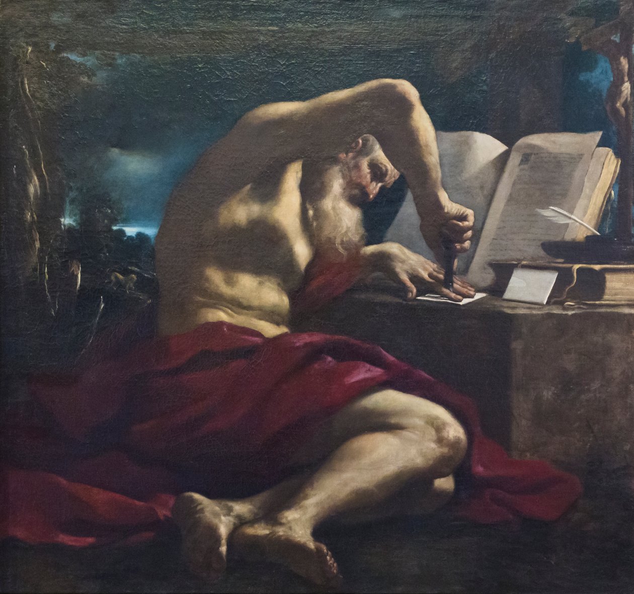 Św. Łukasz, Guercino i warsztat autorstwa Guercino (1591 1666)