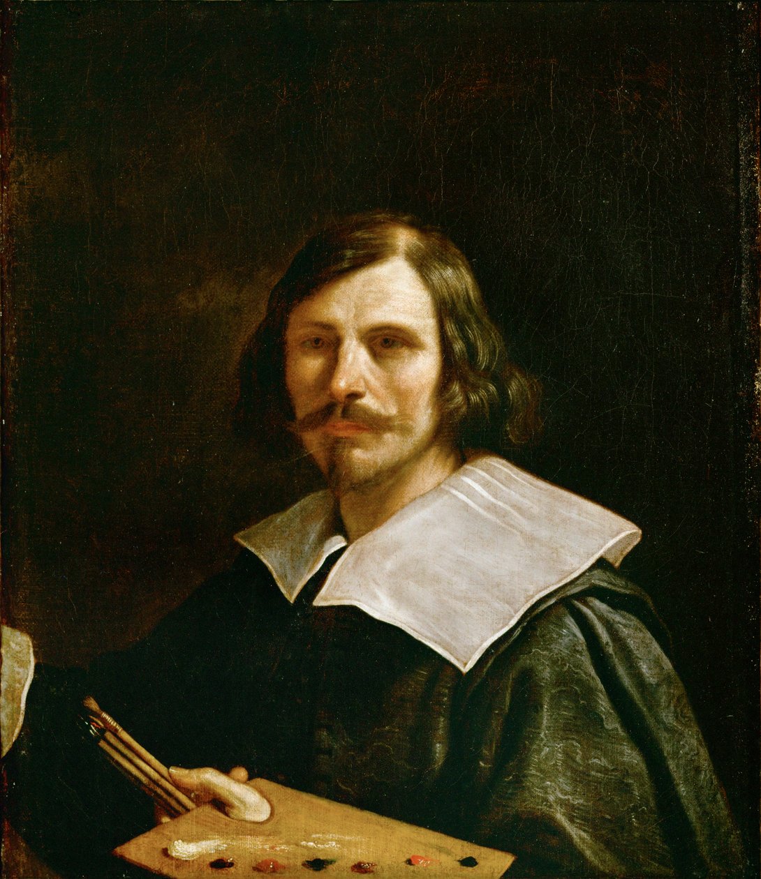 Autoportret z paletą malarską ... autorstwa Guercino (1591-1666)
