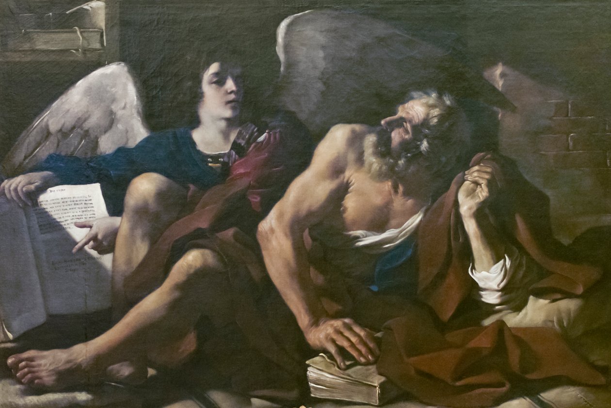 Święty Mateusz i Anioł autorstwa Guercino (1591 1666)