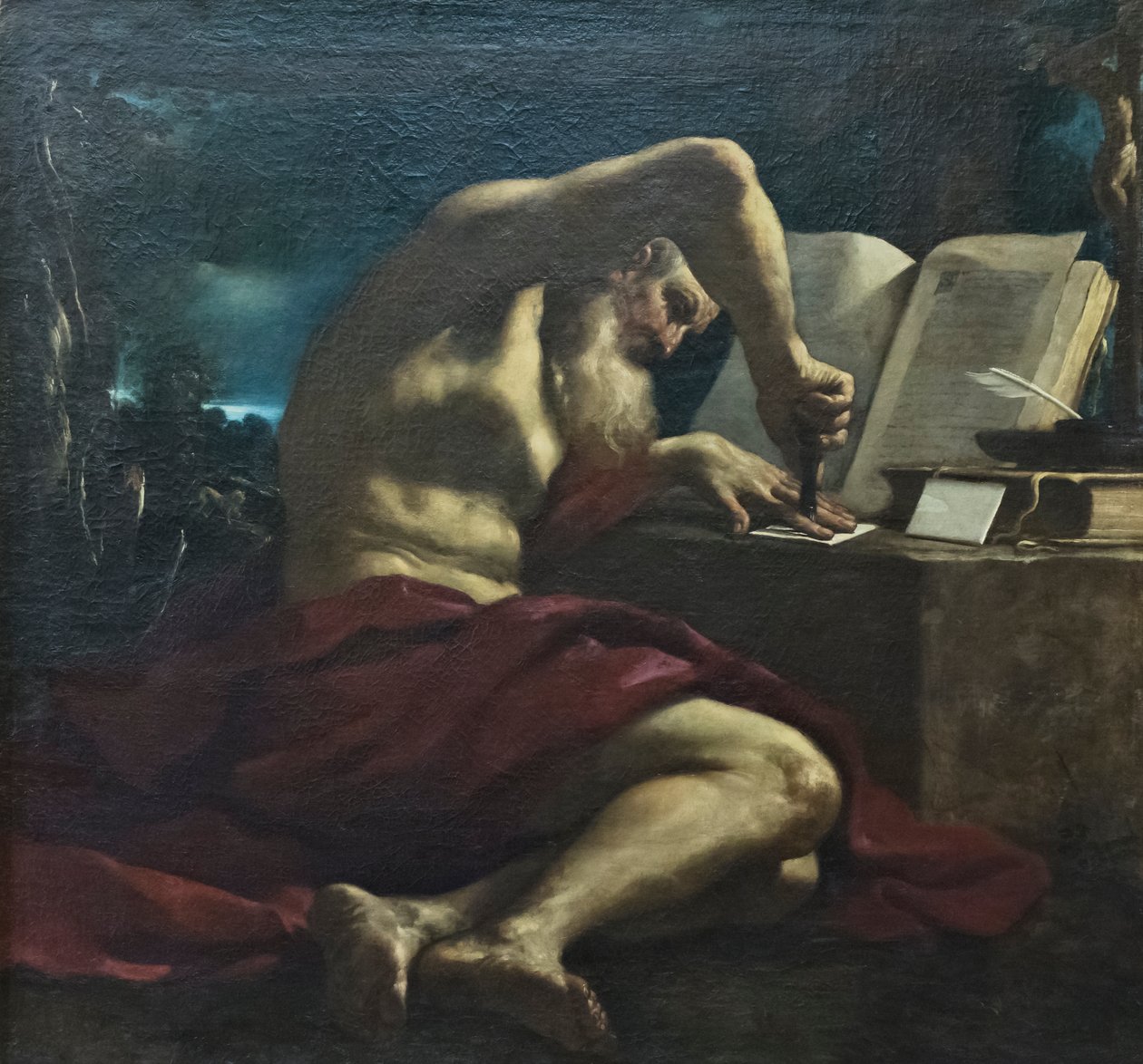 Święty Łukasz autorstwa Guercino (1591 1666) (studio)