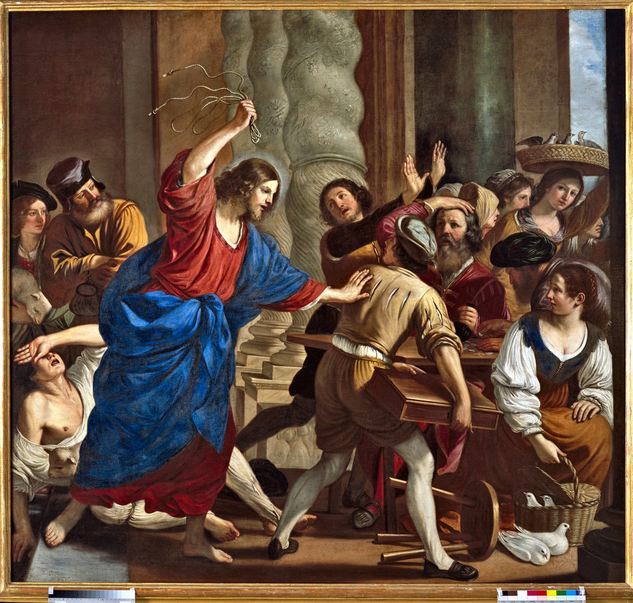 Chrystus wyprowadza pożyczkodawców ze świątyni Obraz Giovanniego Francesco Barbieri dit Il Guercino (The Guerchin) (1591-1666) autorstwa Guercino