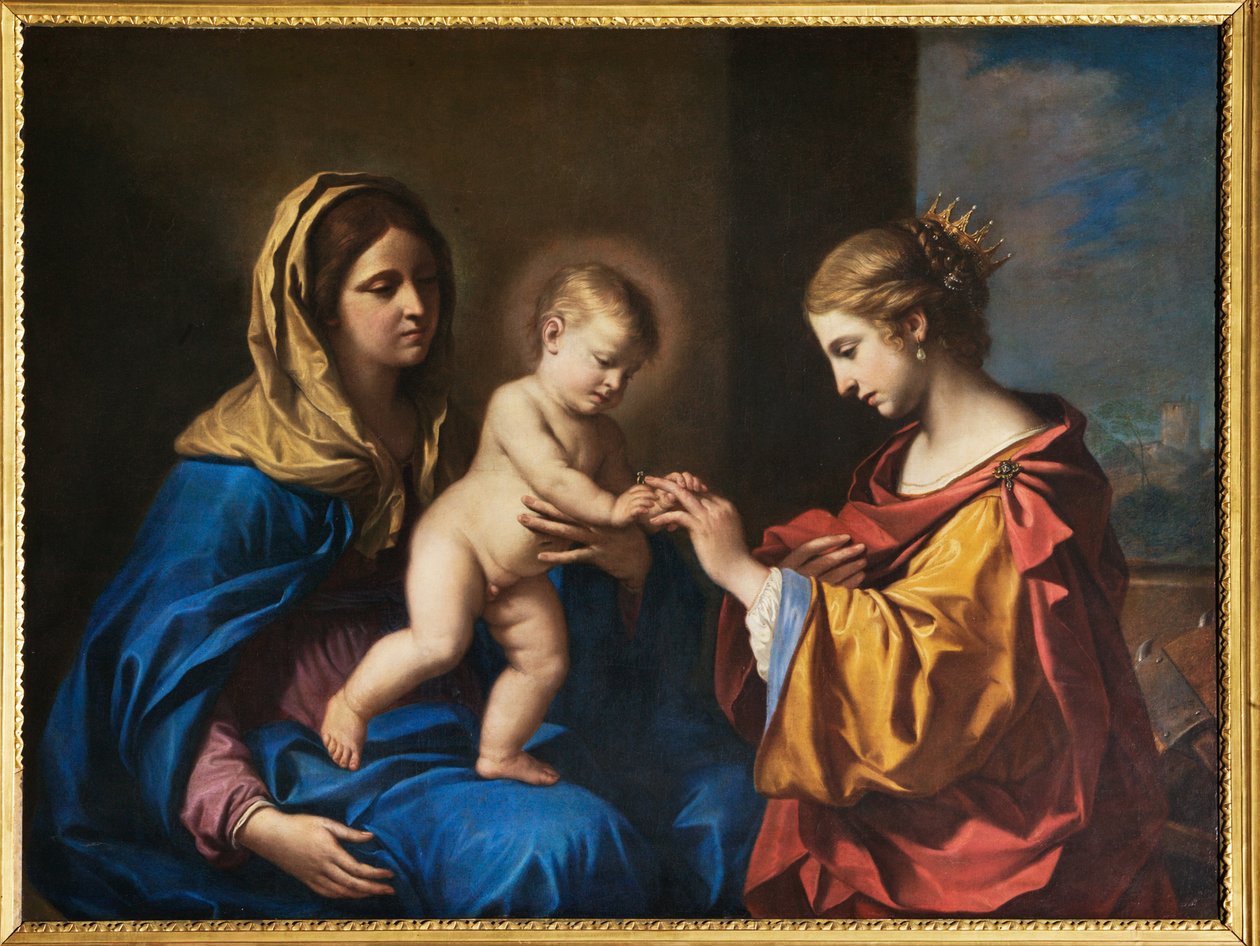 Mistyczne małżeństwo św Katarzyny autorstwa Guercino