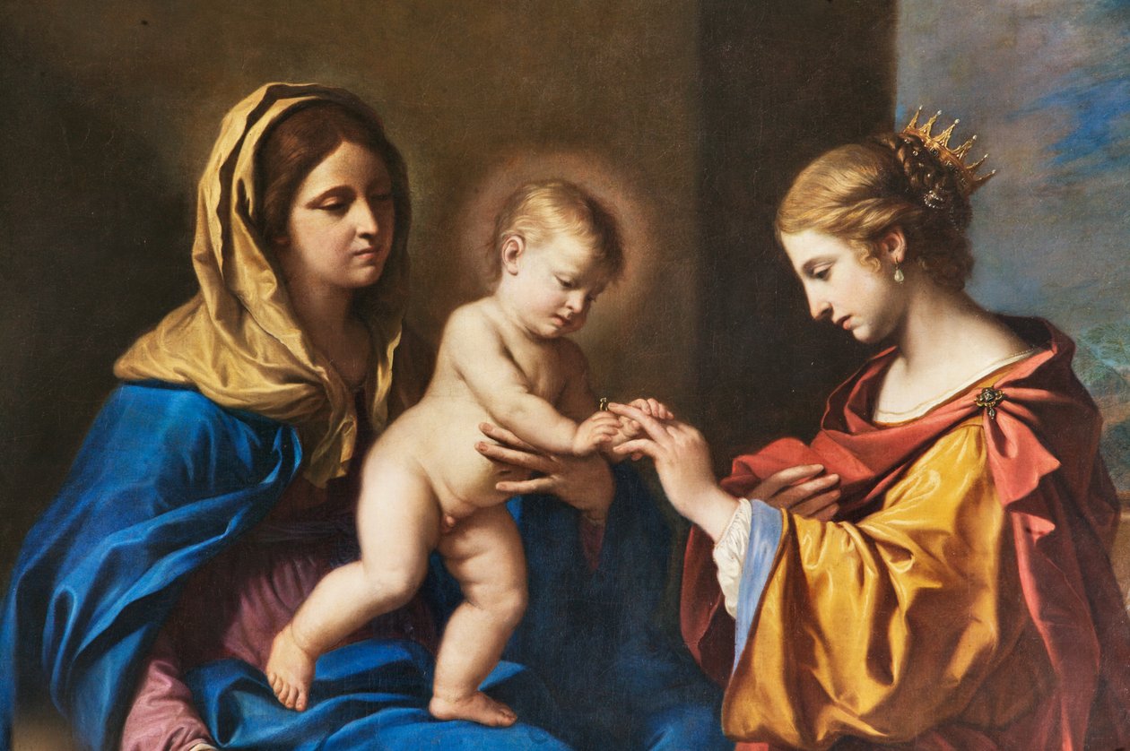 Mistyczne Wesele Świętej Katarzyny, fragment 2384636 autorstwa Guercino