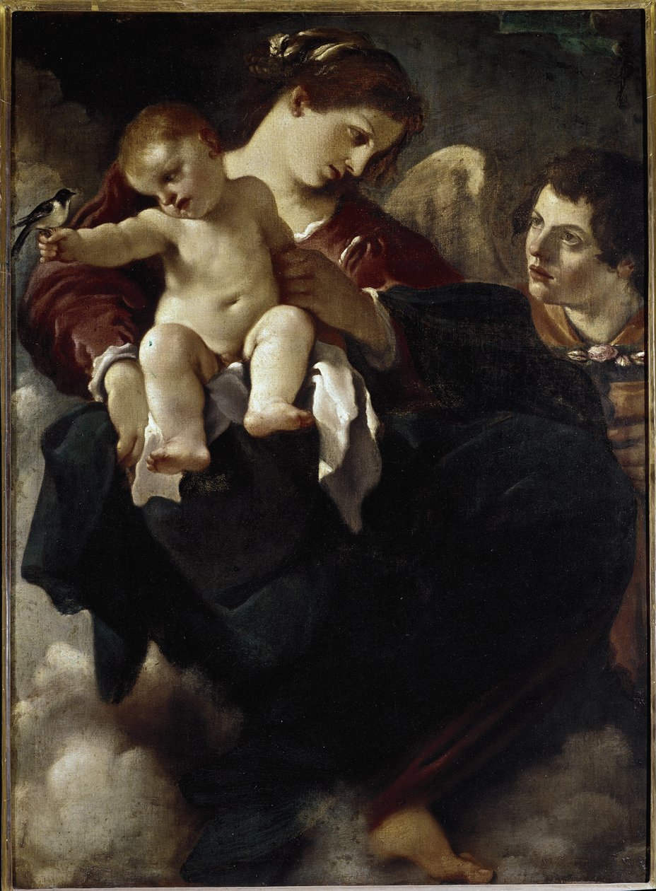 Matka Boża Jaskółka - Olej na płótnie autorstwa Guercino