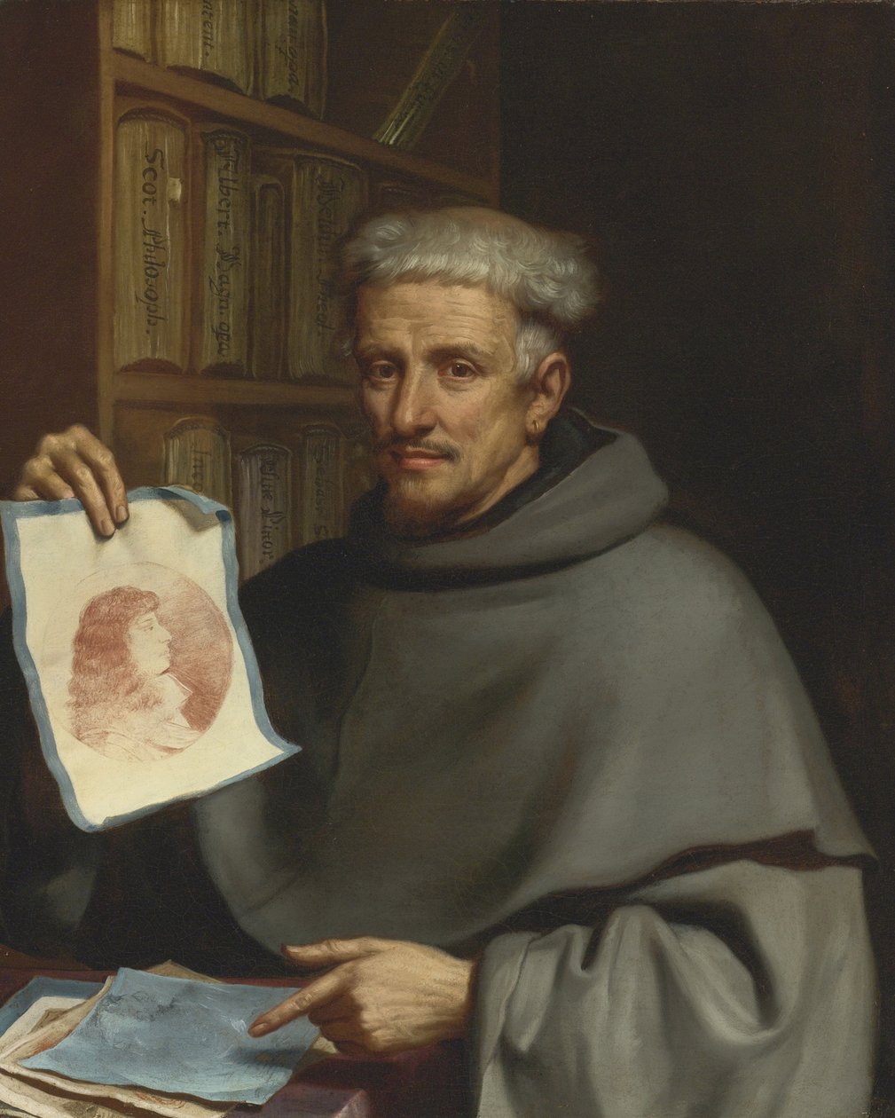 "" Portret malarza Bonaventury Bisi "" (Portret Fra Bonaventura Bisi (1601-1659) zwany Il Pittorino) Obraz Giovanniego Francesco Barbieri zwany Guercino lub Guerchin (1591-1666) XVII wiek Kolekcja prywatna autorstwa Guercino