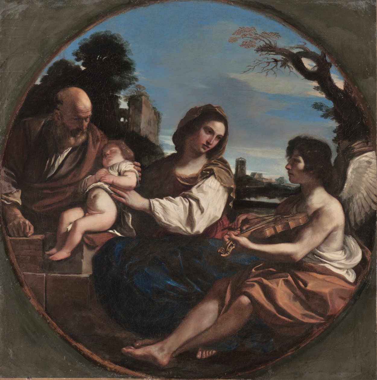 Odpoczynek podczas lotu do Egiptu autorstwa Guercino (1591 1666)