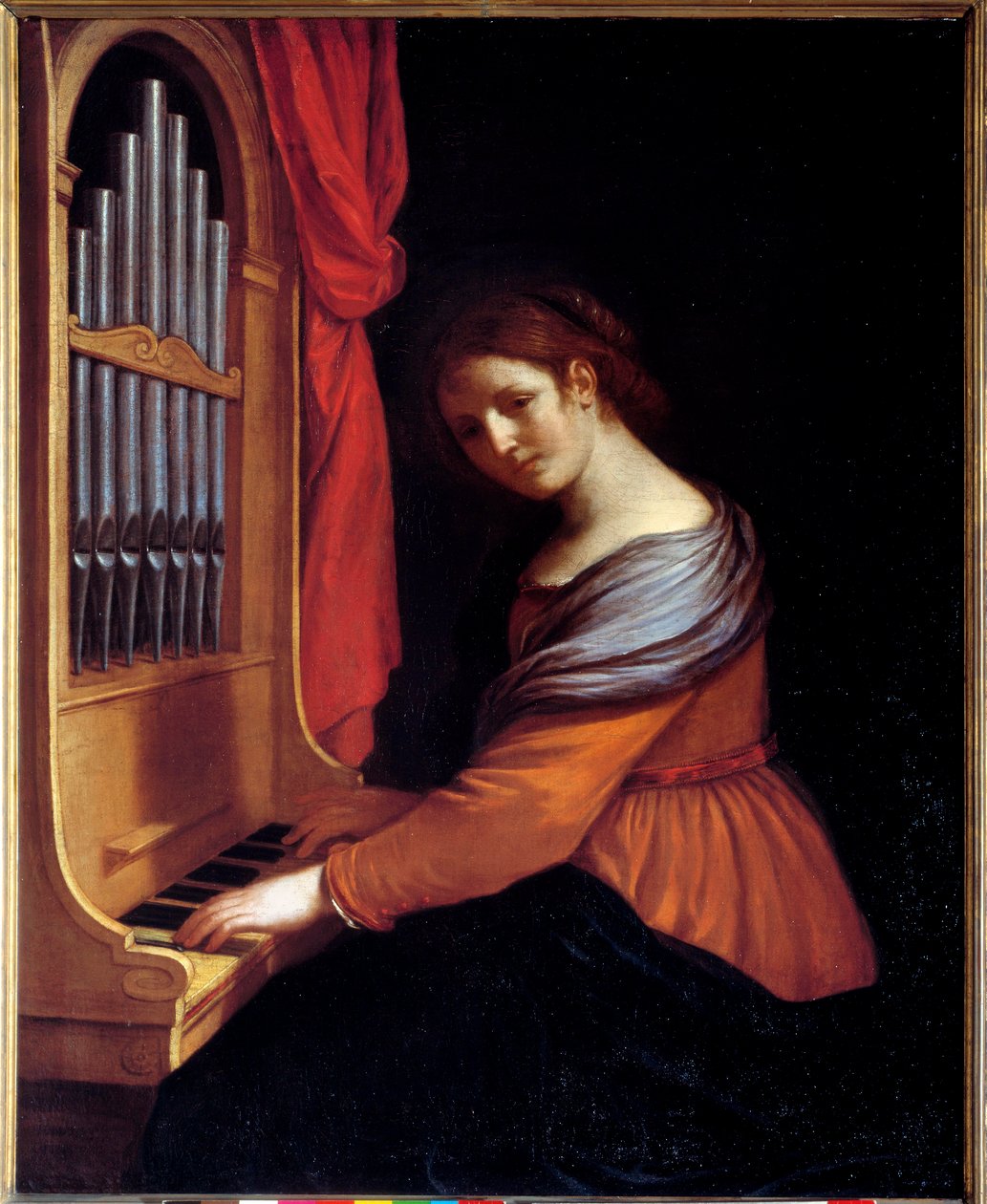 Św. Cecylii. Obraz Barbieri Giovanniego Francesco dit Le Guerchin (1591-1666) autorstwa Guercino
