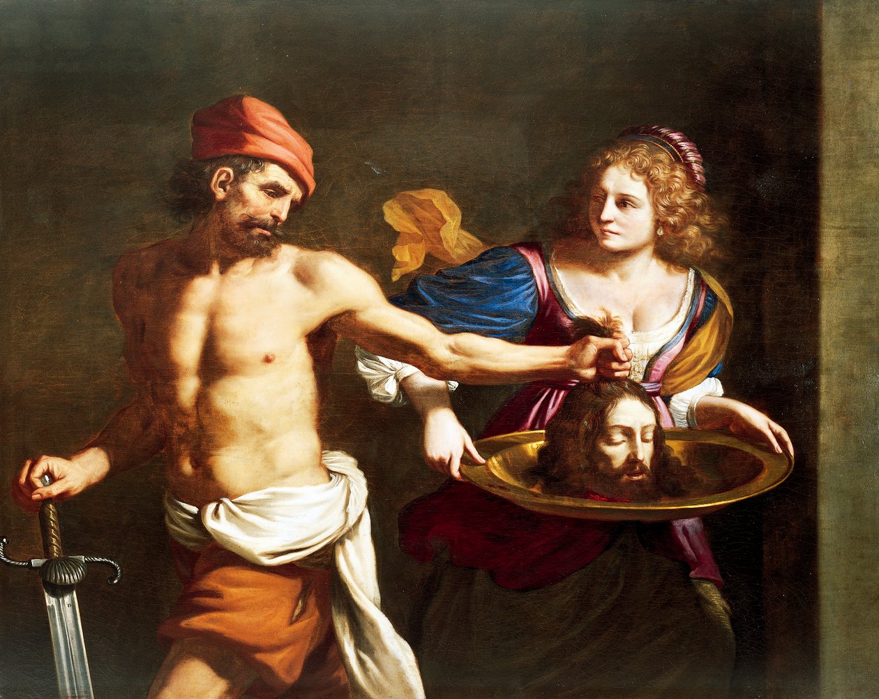 Salome przyjmuje głowę Jana Chrzciciela, Giovanni Francesco Barbieri, znany jako Guercino (1591-1666), olej na płótnie autorstwa Guercino (1591 1666)