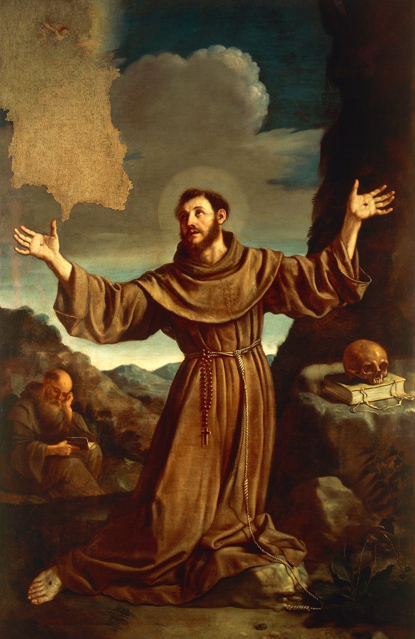 Stygmaty św. Franciszka z Asyżu (olej na płótnie) autorstwa Guercino