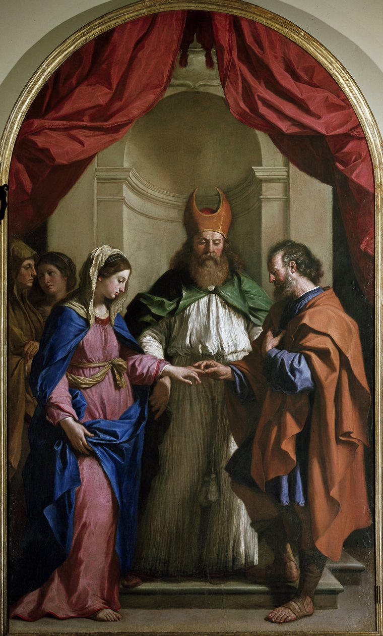 Wesele Dziewicy (olej na płótnie) autorstwa Guercino